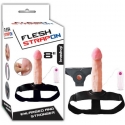 Flesh Strapon Içi Boş 20 Cm Titreşimli Belden Bağlamalı Penis